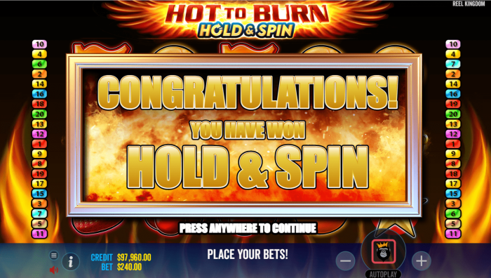 Tips Memenangkan Jackpot Hot to Burn Hold and Spin